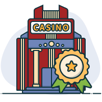 Afbeelding van een fysiek casino met prijslint het woord 