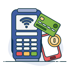 Creditcard, telefoon en kaartlezer